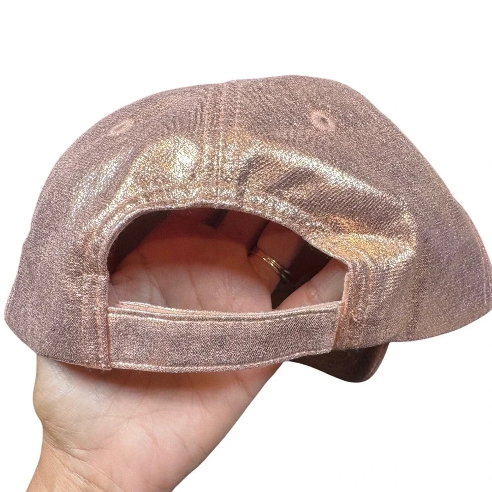 Disney Baseball Cap Rose Gold Metallic Mickey Mouse Sequin Hat